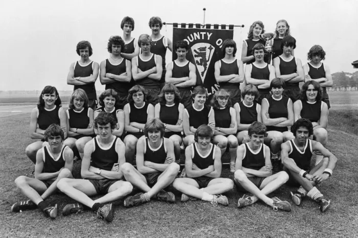 Framed Print : Members of Cleveland Schools Athletics Association who will be competing in the English Framed Print : Members of Cleveland Schools Athletics Association who will be competing in the English
