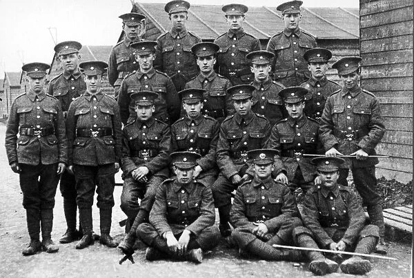 Members of the Dorsetshire Regiment pose for the camera at Chisleton Camp