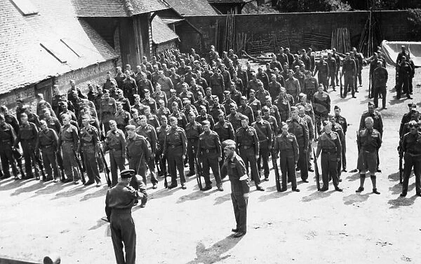 Members of the Home Guard on parade Kidmore End near Reading