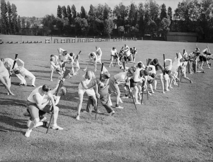 Framed Print : Members of the L. D. V. seen here completing a course of intensive training to prepare them Framed Print : Members of the L. D. V. seen here completing a course of intensive training to prepare them