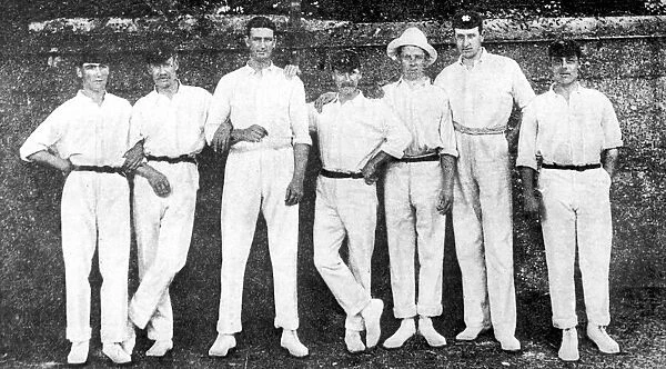 Members of Lancashire County Cricket Club champions team of 1904 l-r: Heaps, Cuttell