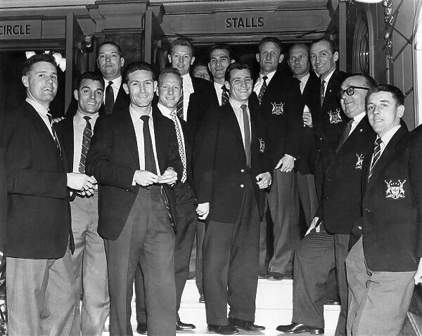Members of the Nottingham forest cup final team, photographed at the London Palladium