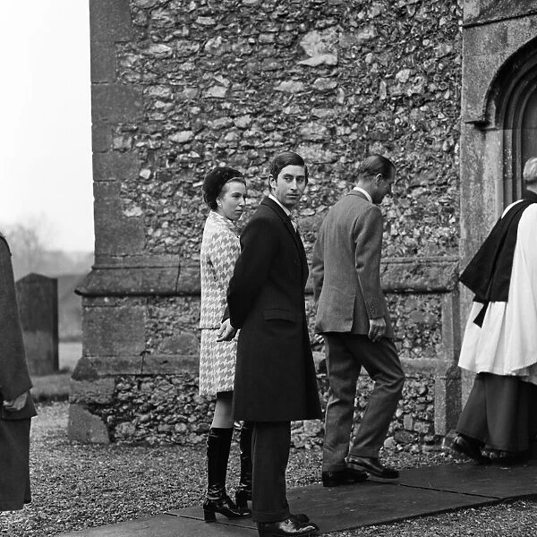 Members of the Royal Family at Hillington Church, Kings Lynn