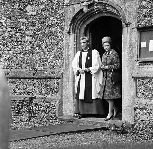 Members of the Royal Family at Hillington Church, Kings Lynn. Queen Elizabeth II
