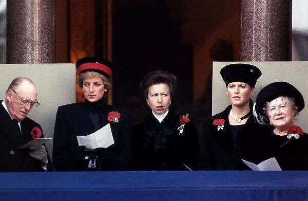 Members of the royal family at the remembrance service at the cenotaph in Whitehall