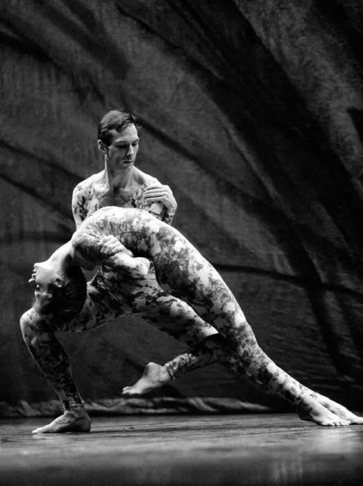Framed Print : Members of the Sadlers Wells ballet company perform a contempory work during London Framed Print : Members of the Sadlers Wells ballet company perform a contempory work during London