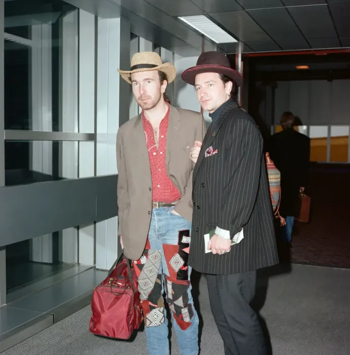 Framed Print : Members of U2, The Edge and Bono, leaving Heathrow for New York on Concorde for Framed Print : Members of U2, The Edge and Bono, leaving Heathrow for New York on Concorde for