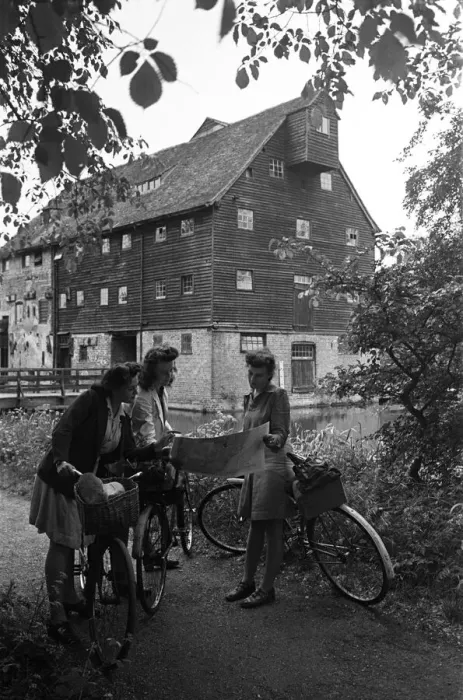 Framed Print : Members of the Youth Hostel Association at Houghton Mill in Houghton, Cambridgeshire Framed Print : Members of the Youth Hostel Association at Houghton Mill in Houghton, Cambridgeshire