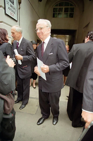 Memorial service for former Daily Mail editor Sir David English. Pictured, Rupert Murdoch