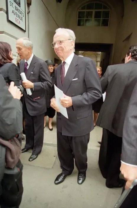 Framed Print : Memorial service for former Daily Mail editor Sir David English. Pictured, Rupert Murdoch