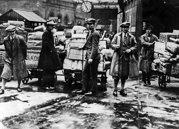 A memory of the general strike of 1926. Volunteers help move parcels at Newcastle Central