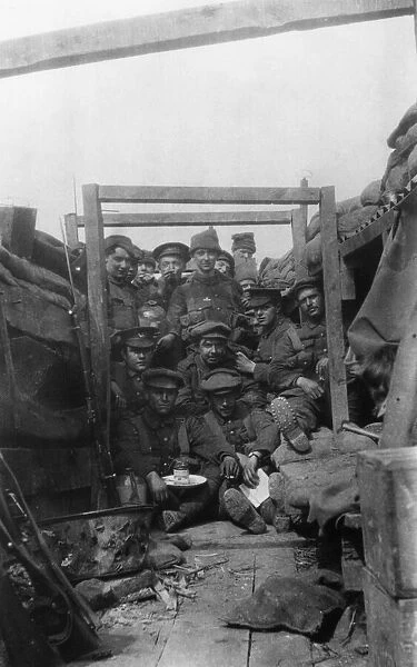 Men of the 2nd Monmouthshire (Pioneers) seen here in the trenches circa July 1916