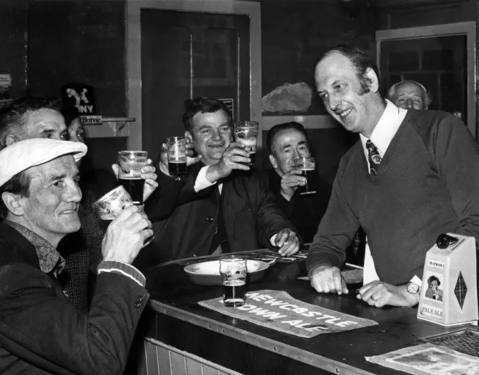 Framed Print : Men drinking in the bar, Ewington Hotel, Main Street, Stoneyburn