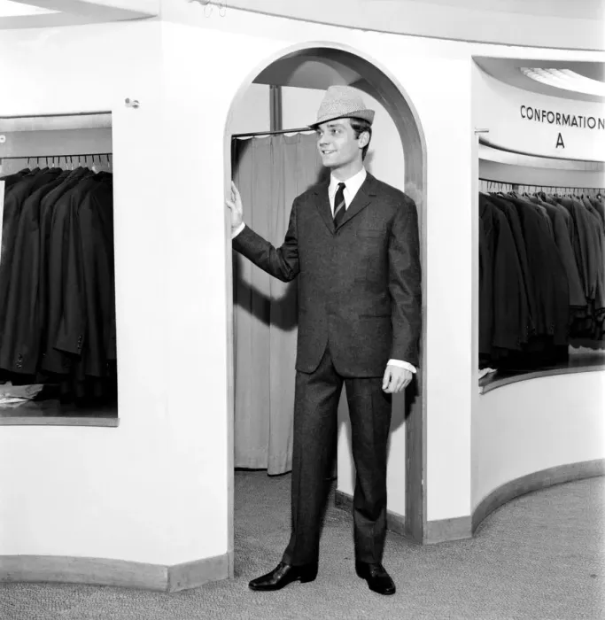 Framed Print : Men modelling the latest 1963 menswear designs in Paris. April 1963