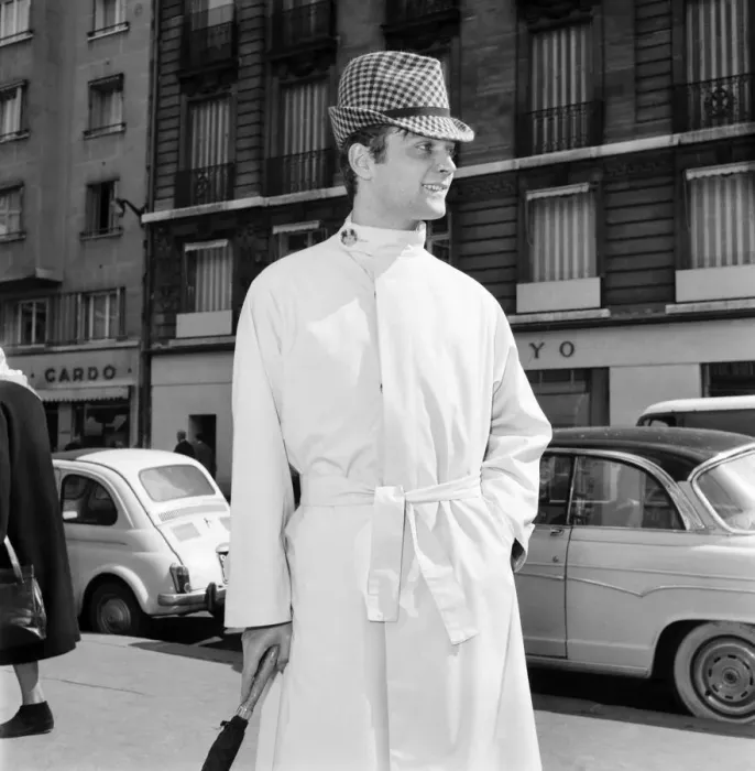 Framed Print : Men modelling the latest 1963 menswear designs in the streets of Paris. April 1963 Framed Print : Men modelling the latest 1963 menswear designs in the streets of Paris. April 1963