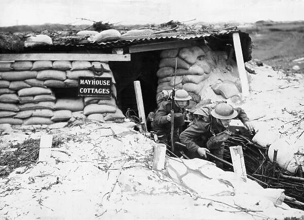 Men of the Norfolk regiment carrying out a practice assault on a pillbox