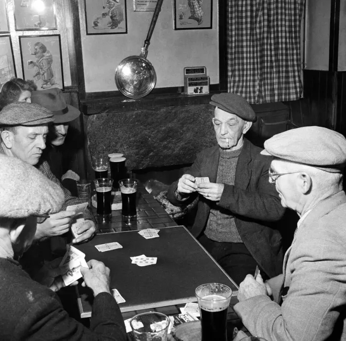 Framed Print : Men playing a game of Nap in The Sloop, Back Lane Framed Print : Men playing a game of Nap in The Sloop, Back Lane