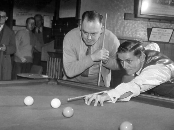 Men playing snooker at Aston Social Club Birmingham, Circa 1957