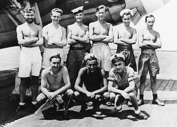 Men of Swansea and Llanelly areas serving in a British carrier in the Far East