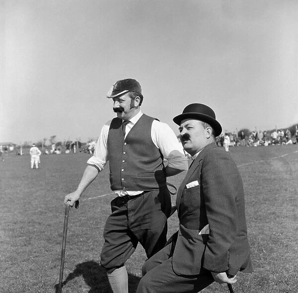 Men watching a Redcar Rugby 30 a side game. 1971