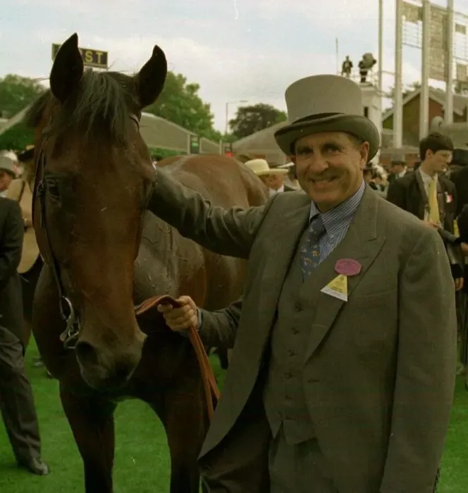 Framed Print : Among Men winner of the Jersey Stakes at Royal Ascot with owner Michael Tabor