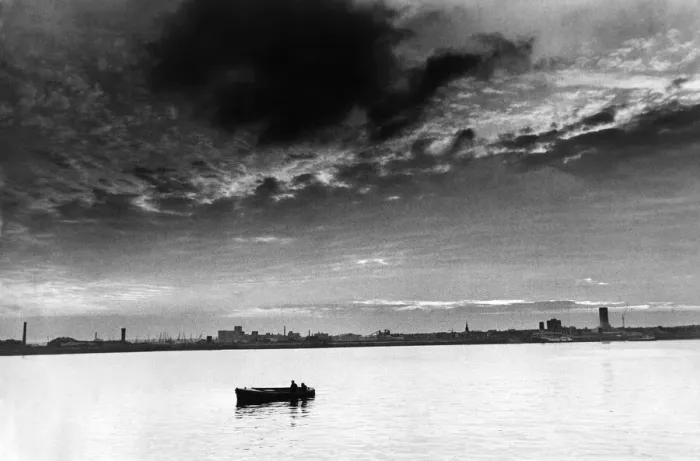 Framed Print : The Mersey Millpond. As night draws in, a lonely boat makes its way along a peaceful Framed Print : The Mersey Millpond. As night draws in, a lonely boat makes its way along a peaceful