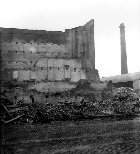 Merseyside Bomb Damage WW2 A bomb damaged factory on Merseyside following a bombing