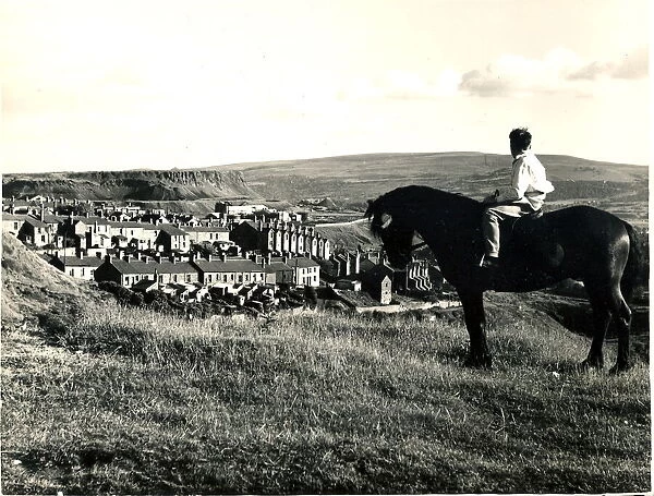 Merthyr - Dowlais - The young horserider looks across the Taff Valley at Dowlais