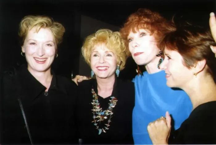 Framed Print : Meryl Streep american actress with Left to right Debbie Renyolds Shirley Maclaine Framed Print : Meryl Streep american actress with Left to right Debbie Renyolds Shirley Maclaine
