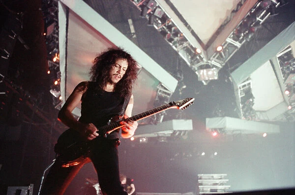 Metallica in concert at the NEC Arena, Birmingham. Kirk Hammett, guitarist with the band