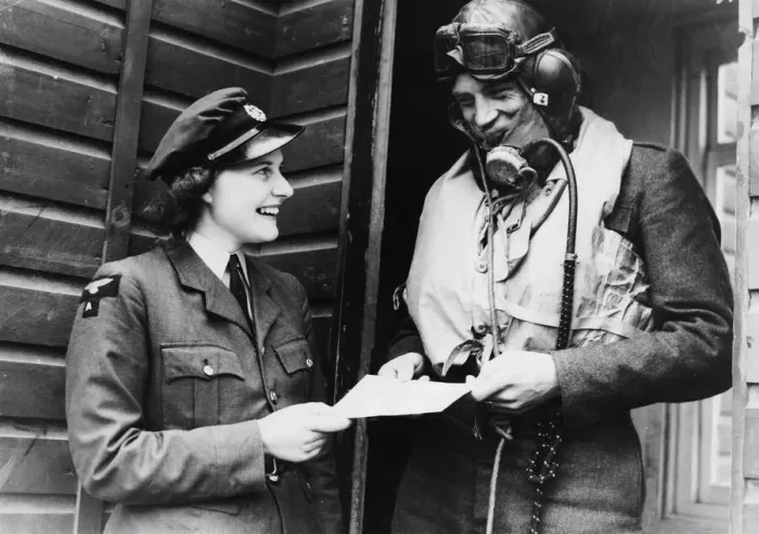 Framed Print : A Meteorological Assistant and an R. A. F. pilot during the Second World War Framed Print : A Meteorological Assistant and an R. A. F. pilot during the Second World War