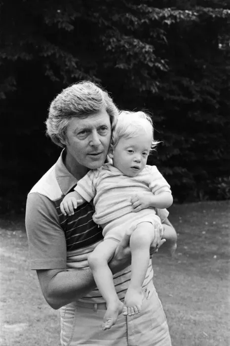 Framed Print : Michael Aspel pictured at home with his family. September 1982