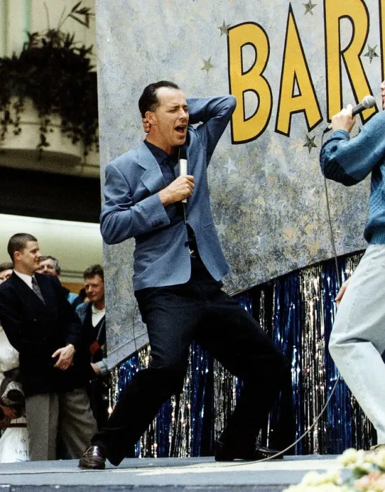 Framed Print : Michael Barrymore comedian - performing on stage May 1992 Framed Print : Michael Barrymore comedian - performing on stage May 1992