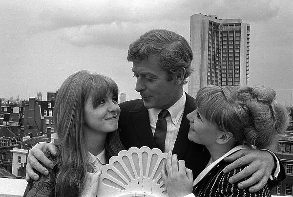 Michael Caine actor July 1965 with other members of the cast of Alfie