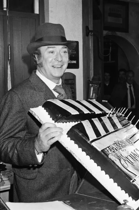 Framed Print : Michael Caine (actor) pictured at Pinewood Studios at a photocall for Jack The Ripper