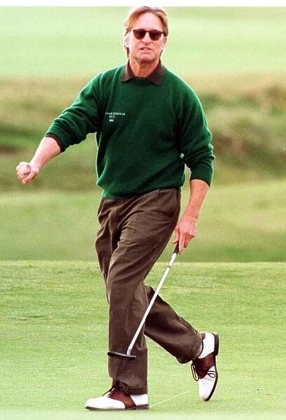Michael Douglas plays golf at St Andrews October 1998