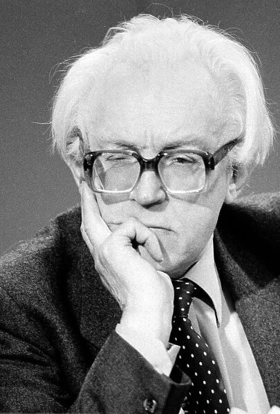 Michael Foot at Labour Party election press conference May 1983