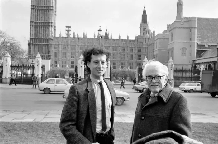 Framed Print : Michael Foot Labour Party leader seen here with Peter Tatchell the party Framed Print : Michael Foot Labour Party leader seen here with Peter Tatchell the party