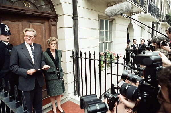 Michael Heseltine launches his Conservative party leadership challenge alongside his wife