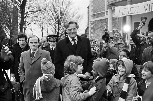 Michael Heseltine, Secretary of State for Defence, during his walk about in Lewisham