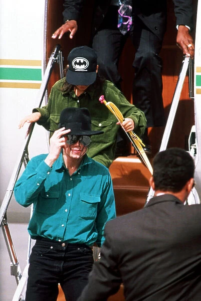 Michael Jackson arriving for his Dangerous tour in Norway. July 1992