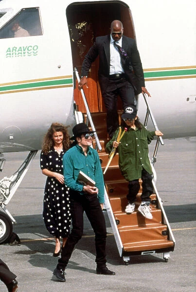 Michael Jackson arriving for his Dangerous tour in Norway. July 1992