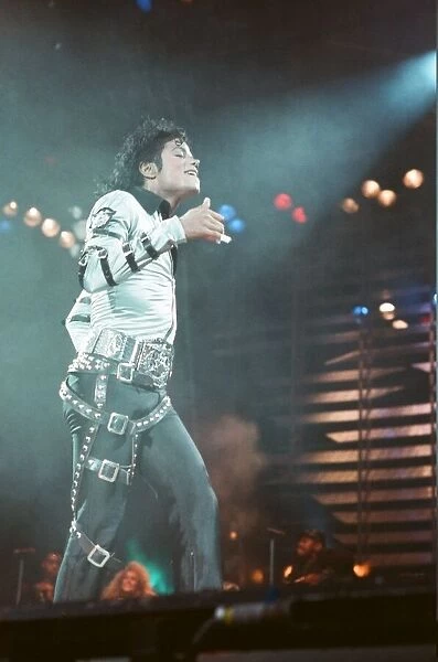 Michael Jackson in concert at Wembley performing in front of HRH Diana Princess of Wales