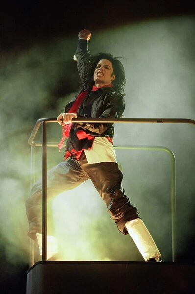 Michael Jackson performing at the Brit Music Awards at Earls Court Exhibition Centre in