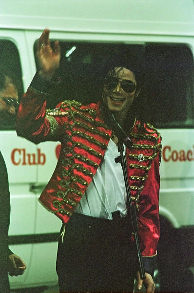 Michael Jackson seen here after his concert in Sheffield. July 1997
