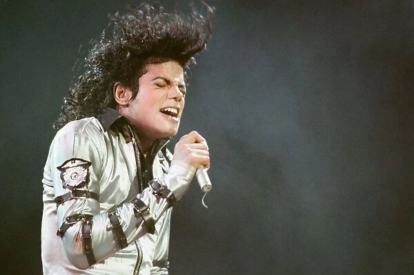 Michael Jackson seen here in concert at Wembley. 26th August 1988