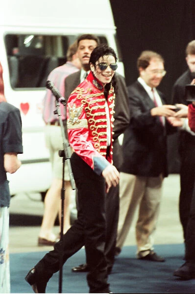 Michael Jackson seen here after perforiming on stage at Sheffield 10th July 1997