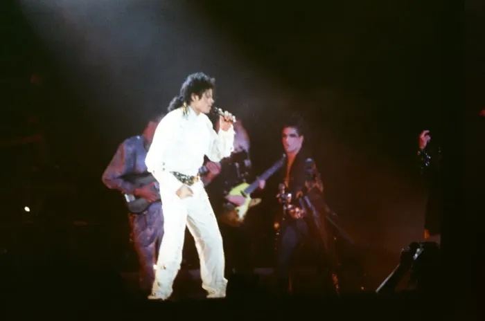 Framed Print : Michael Jackson seen here after perforiming on stage at Wembley during the Bad concert Framed Print : Michael Jackson seen here after perforiming on stage at Wembley during the Bad concert
