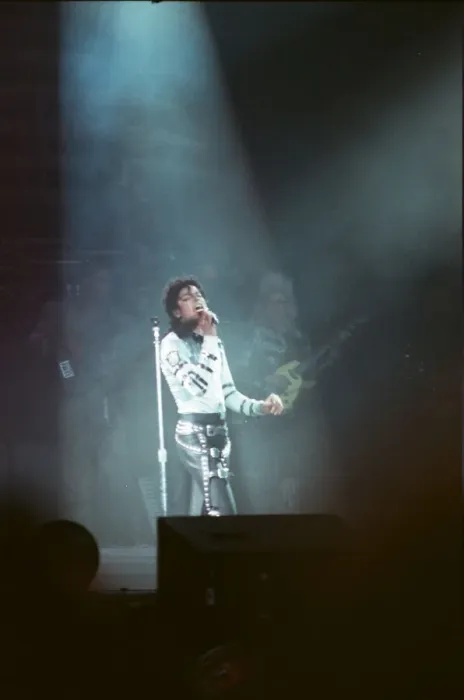 Framed Print : Michael Jackson seen here after perforiming on stage at Wembley during the Bad concert