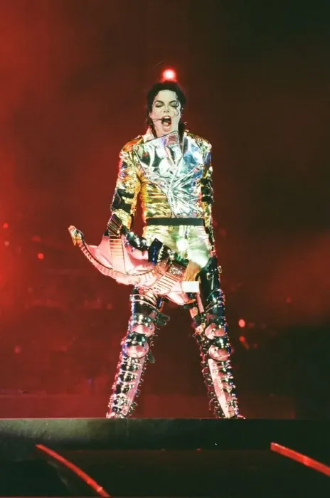 Framed Print : Michael Jackson seen here on stage in Prague. 8th September 1996